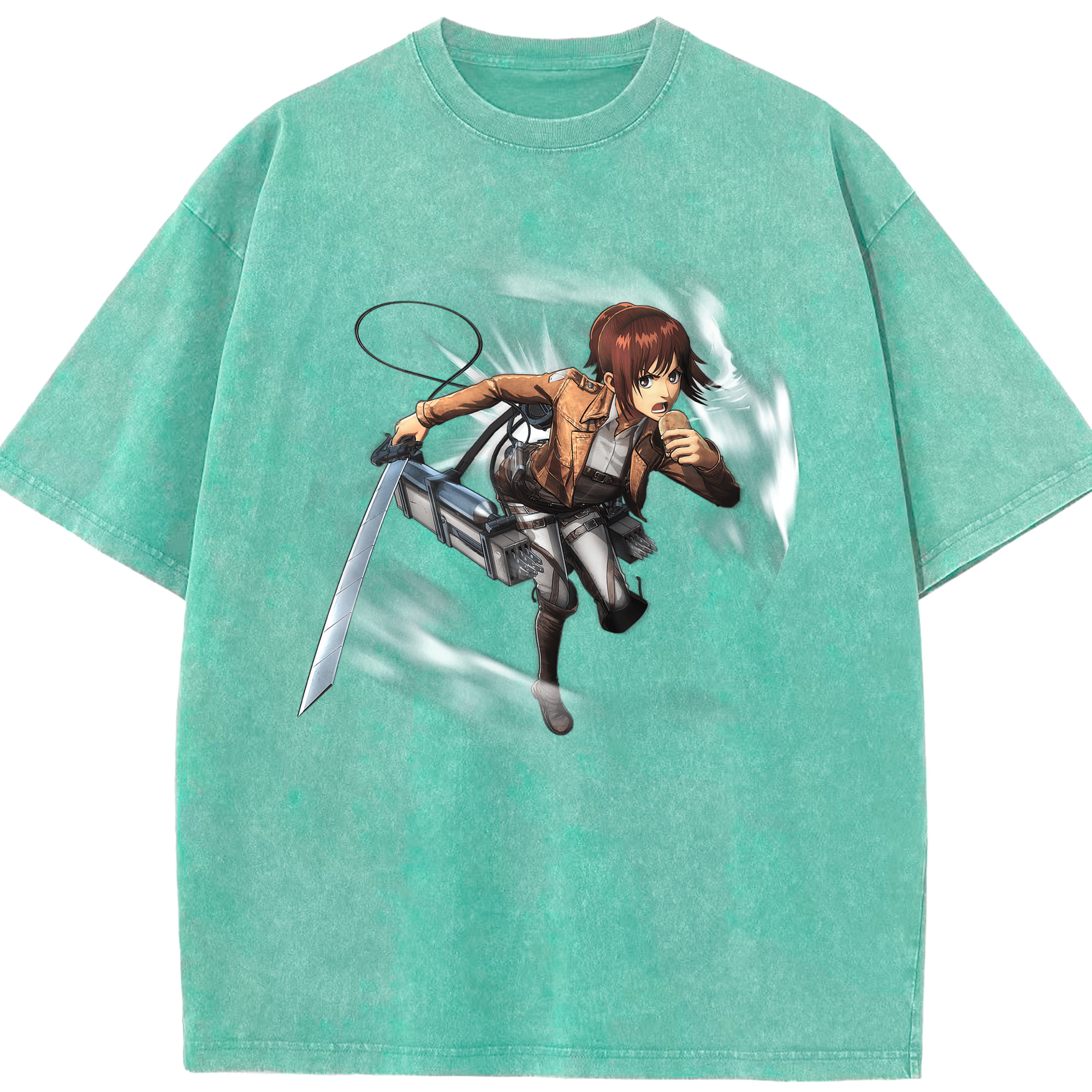 （画像用） 進撃の巨人 サシャ·ブラウス Attack on Titan Sasha Blaus 綿100% ヴィンテージ風 半袖Tシャツ（フロントプリント）
